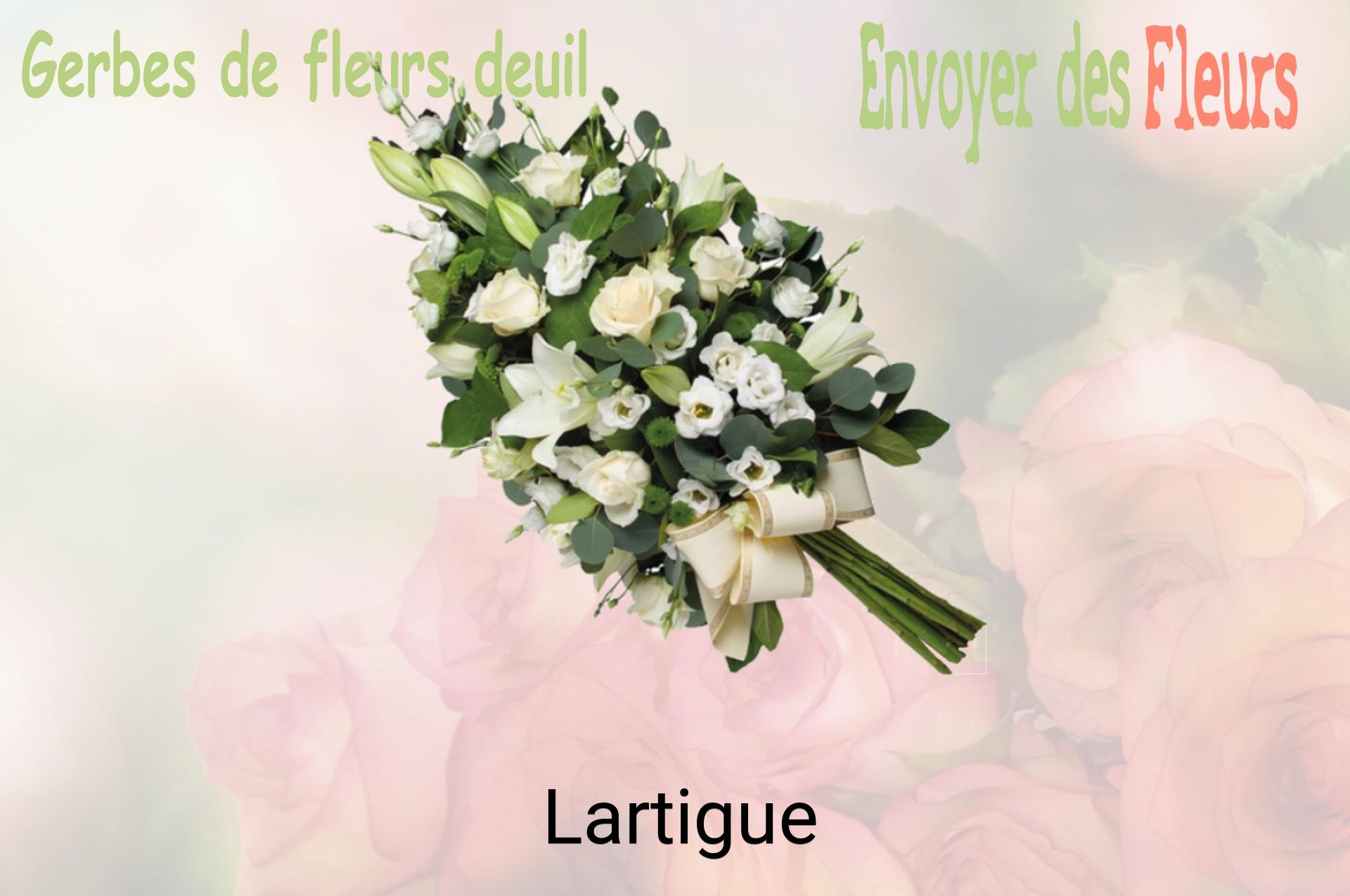 Gerbe de fleurs de deuil livrée à Lartigue